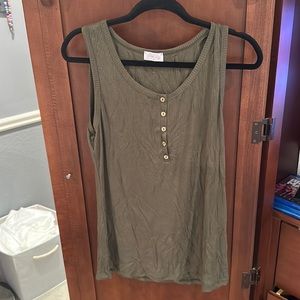 Pink lily Grand Appreciation Beige Ribbed Henley Tan